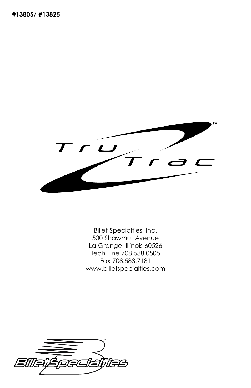Billet Specialties Premium Tru Trac Serpentine System - Small Block Chrysler, LA__Magnum User Manual | Page 11 / 11
