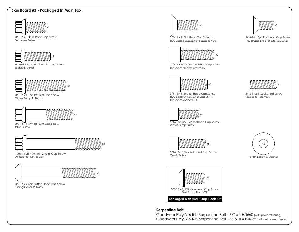 Billet Specialties Premium Tru Trac Serpentine System - Small Block Chrysler, LA__Magnum User Manual | Page 3 / 11