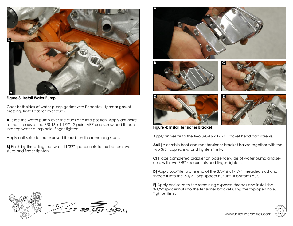 Billet Specialties Premium Tru Trac Serpentine System - Small Block Chrysler, LA__Magnum User Manual | Page 5 / 11