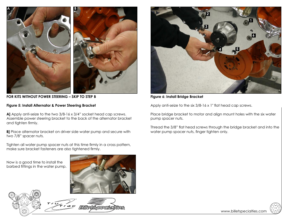 Billet Specialties Premium Tru Trac Serpentine System - Small Block Chrysler, LA__Magnum User Manual | Page 6 / 11