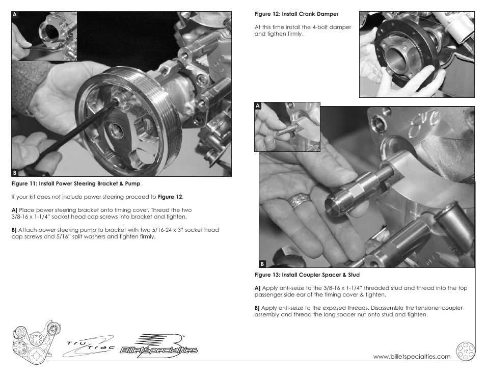 Billet Specialties Premium Tru Trac Serpentine System - Small Block Ford User Manual | Page 9 / 13