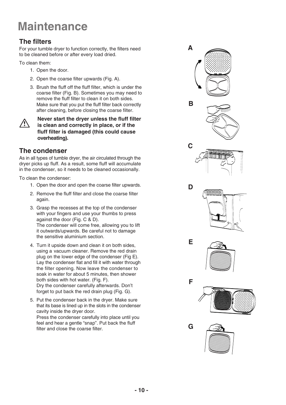 Maintenance | Electrolux EDC3250 User Manual | Page 10 / 32