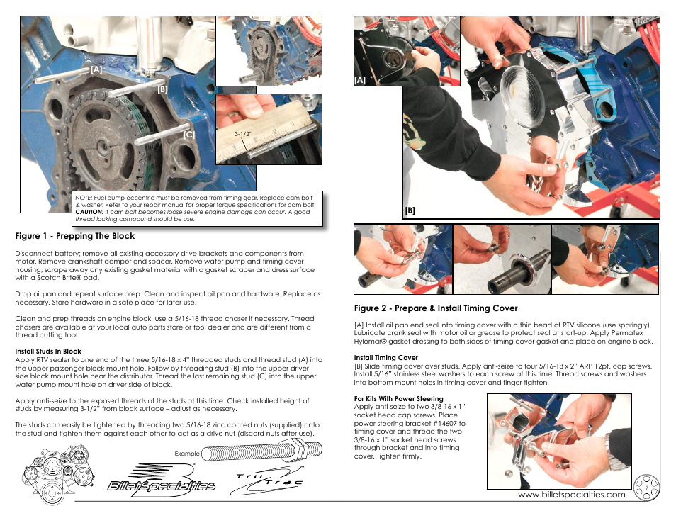 Billet Specialties Premium Tru Trac Serpentine System - Big Block Ford User Manual | Page 4 / 9