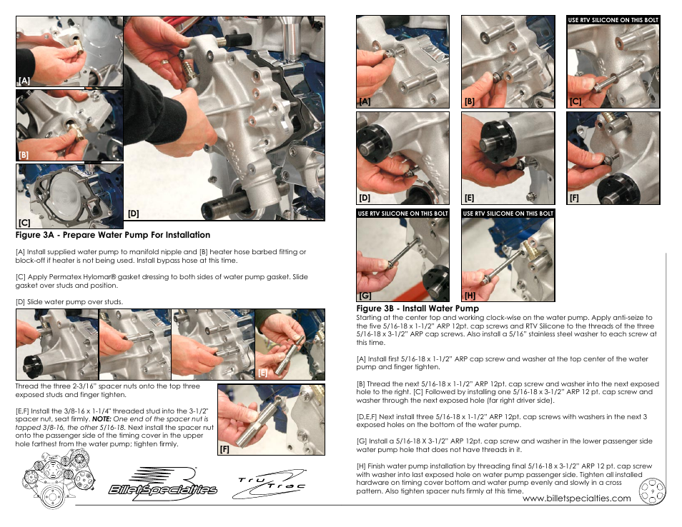 Billet Specialties Premium Tru Trac Serpentine System - Big Block Ford User Manual | Page 5 / 9