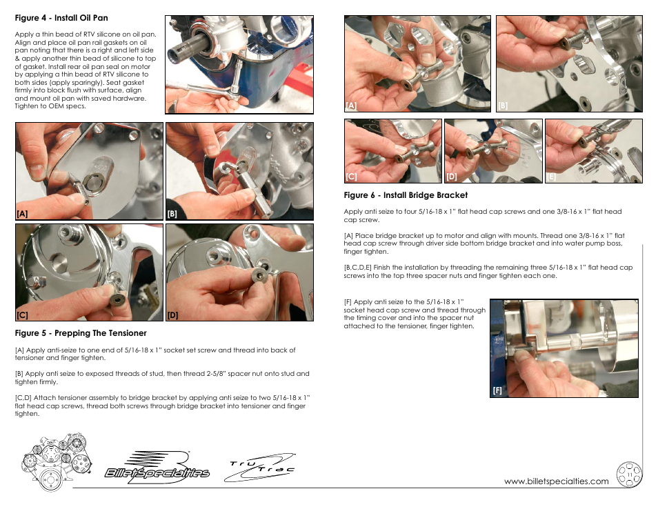 Billet Specialties Premium Tru Trac Serpentine System - Big Block Ford User Manual | Page 6 / 9