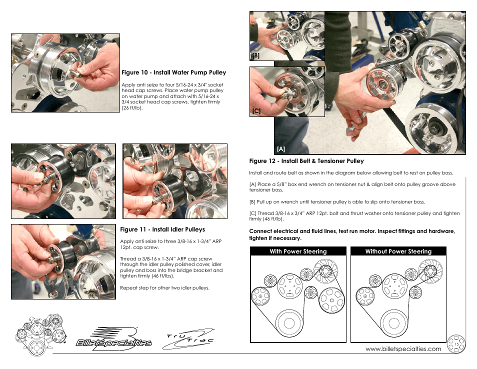 Billet Specialties Premium Tru Trac Serpentine System - Big Block Ford User Manual | Page 8 / 9