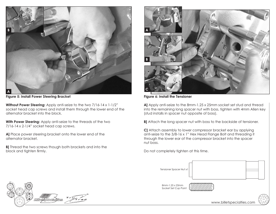 Billet Specialties Premium Tru Trac Serpentine System - Big Block Chevy User Manual | Page 6 / 11