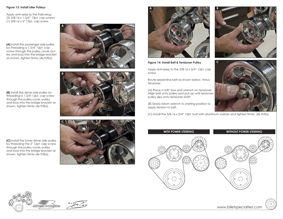 Billet Specialties Premium Tru Trac Serpentine System - Pontiac User Manual | Page 8 / 9
