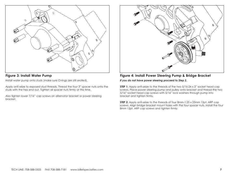 Billet Specialties V-Trac Pulley System - Big Block Chevy User Manual | Page 4 / 7