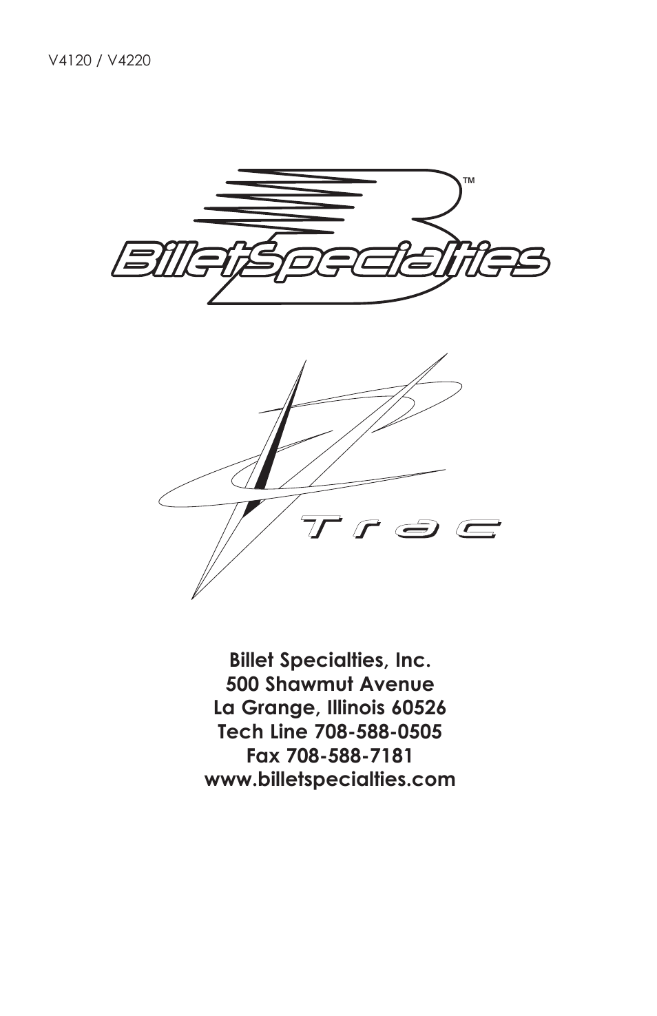 Billet Specialties V-Trac Pulley System - Big Block Chevy User Manual | Page 7 / 7