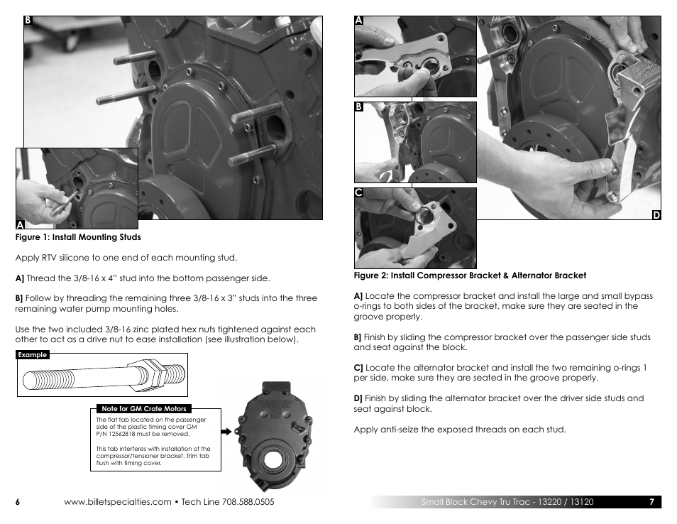 Billet Specialties Premium Tru Trac Serpentine System - Small Block Chevy User Manual | Page 4 / 11