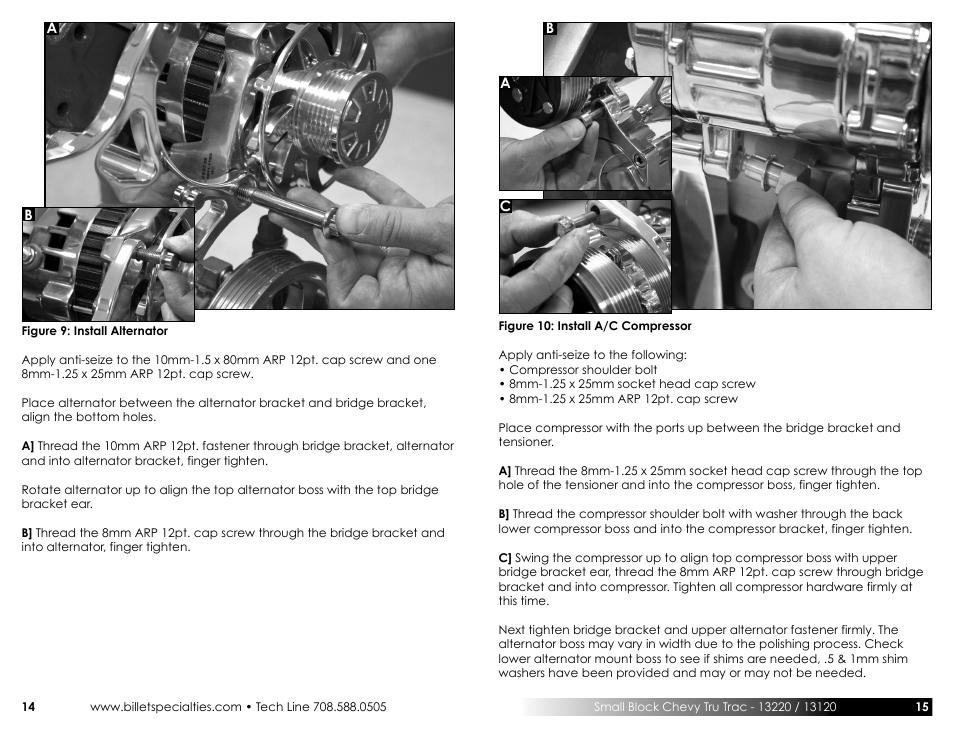 Billet Specialties Premium Tru Trac Serpentine System - Small Block Chevy User Manual | Page 8 / 11