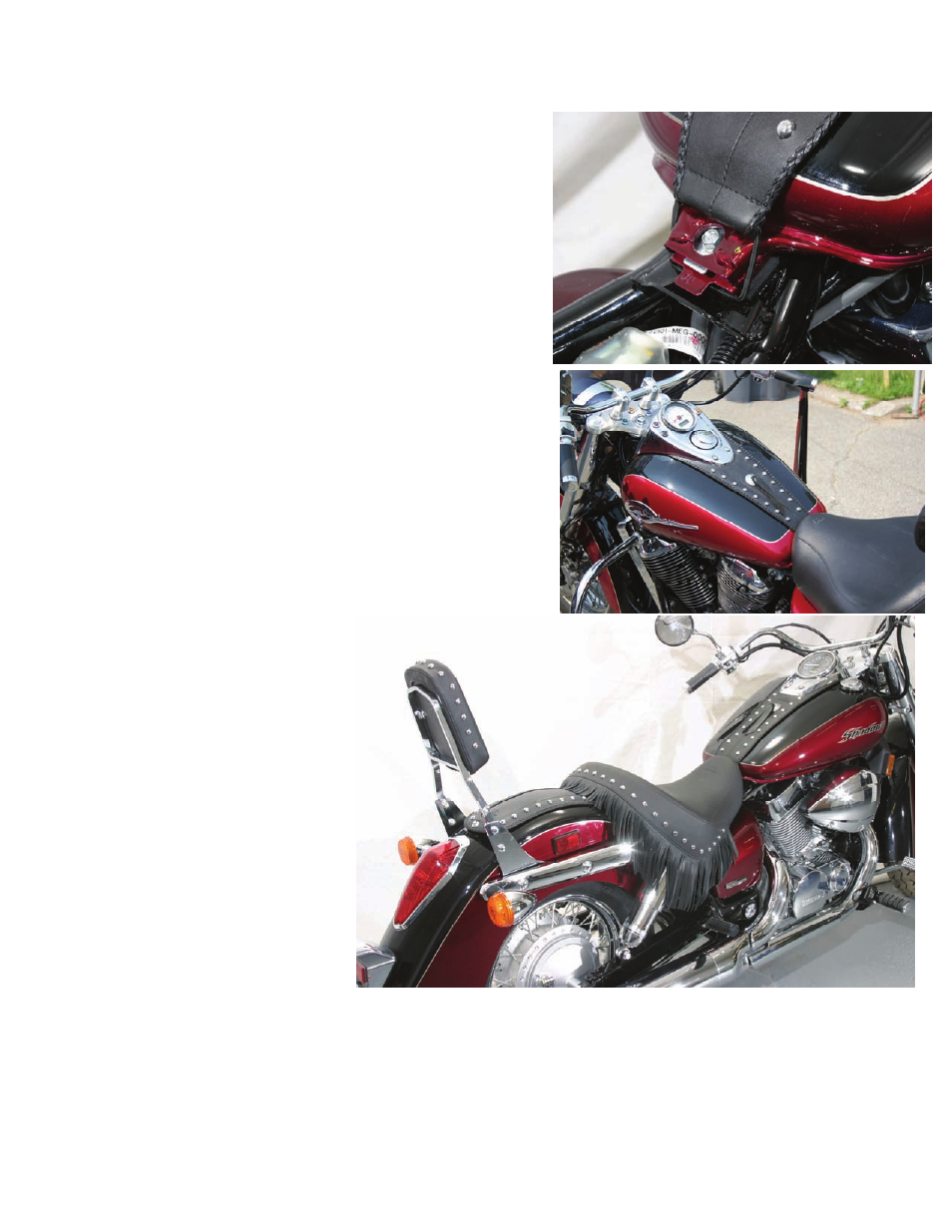 Mustang Motorcycle Seats Studded Tank Bib - Honda VT750 C2 Spirit & Shadow Phantom VT750C2 User Manual | Page 2 / 2