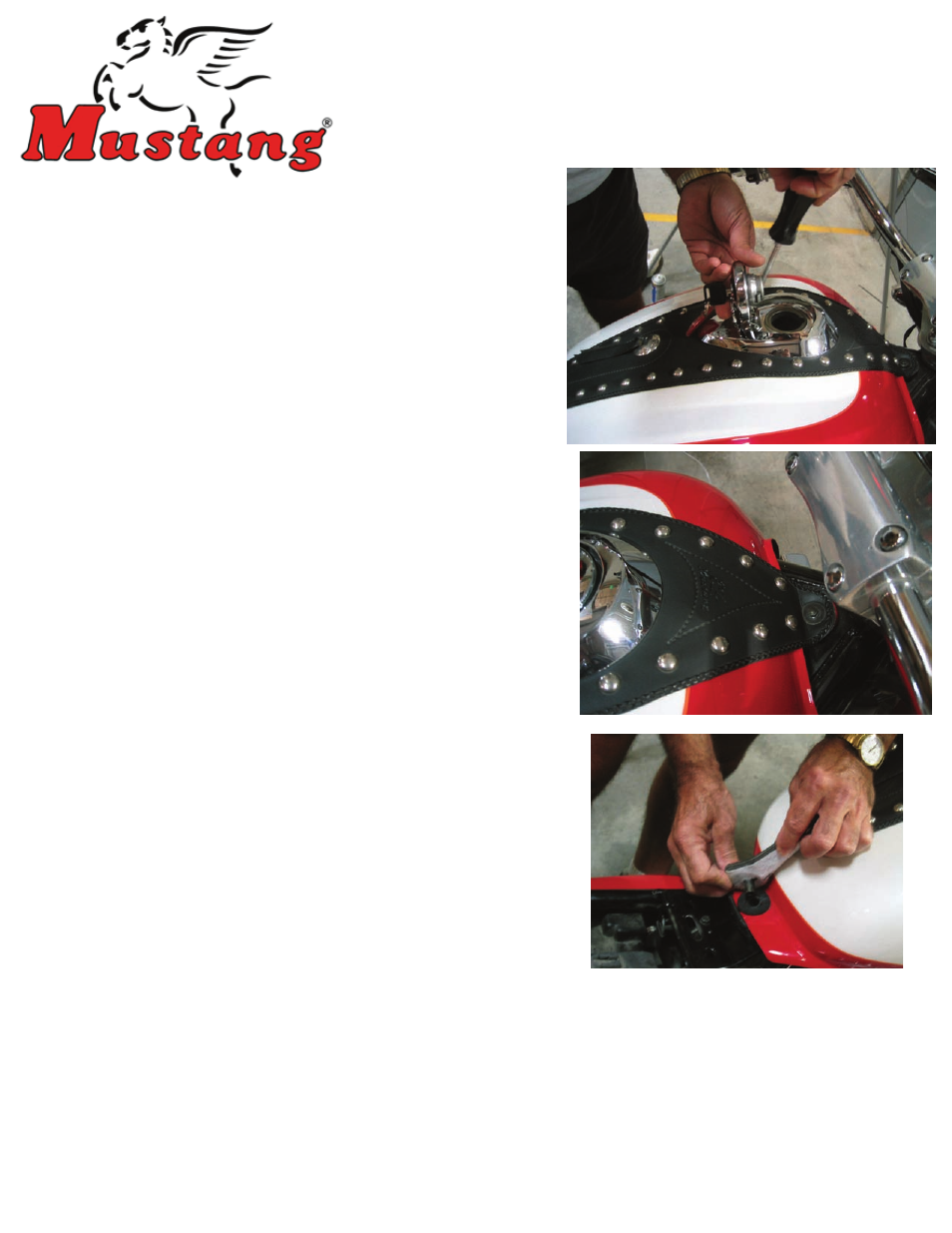 Mustang Motorcycle Seats Studded Tank Bib - Honda Valkyrie Interstate User Manual | 2 pages