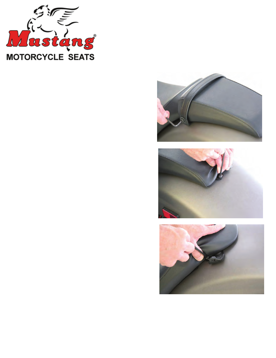 Mustang Motorcycle Seats Studded Set Back Passenger Backrest Honda Fury 2010-2013 User Manual | 4 pages