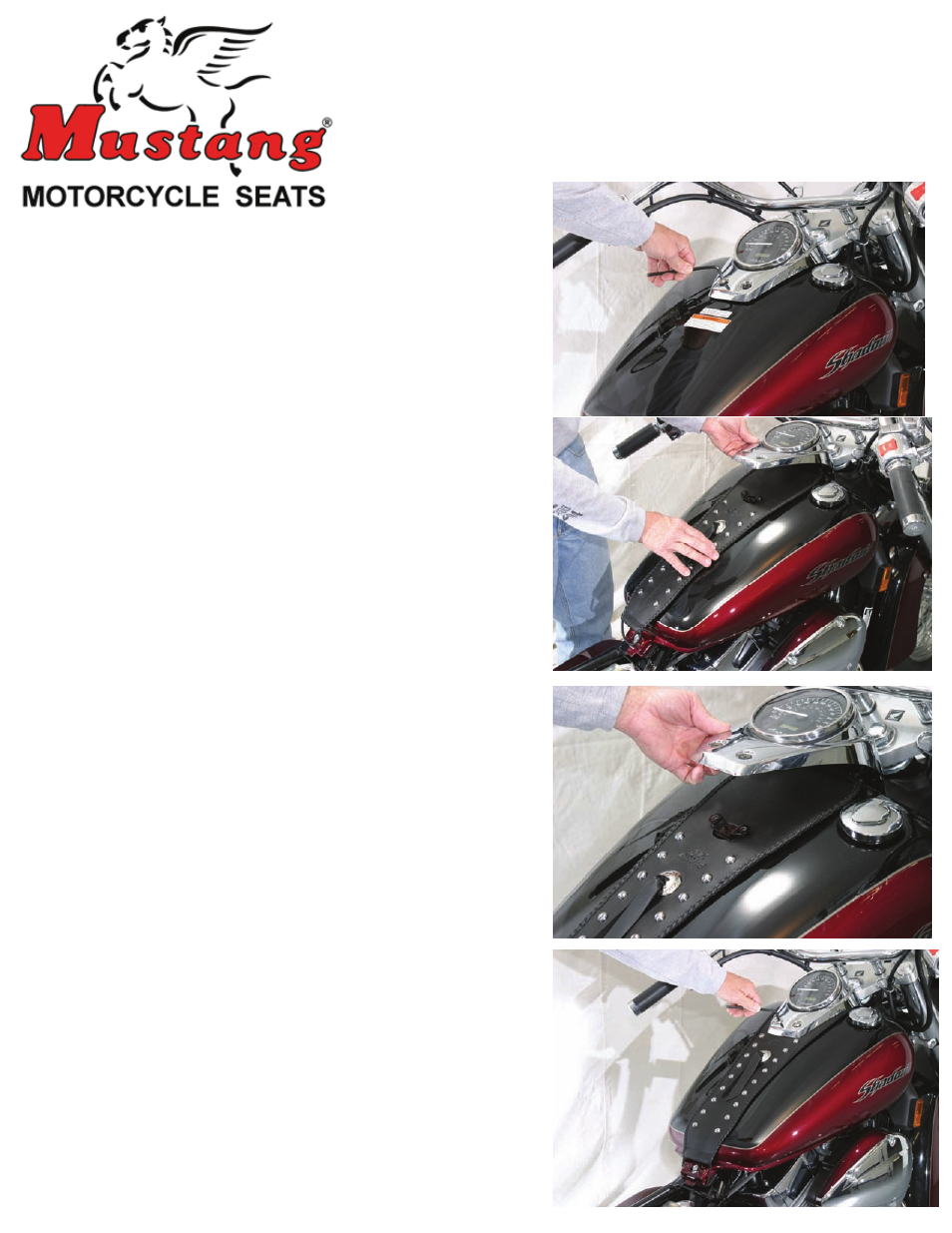 Mustang Motorcycle Seats Studded Pouch Tank Bib - Honda VT750 Aero User Manual | 2 pages