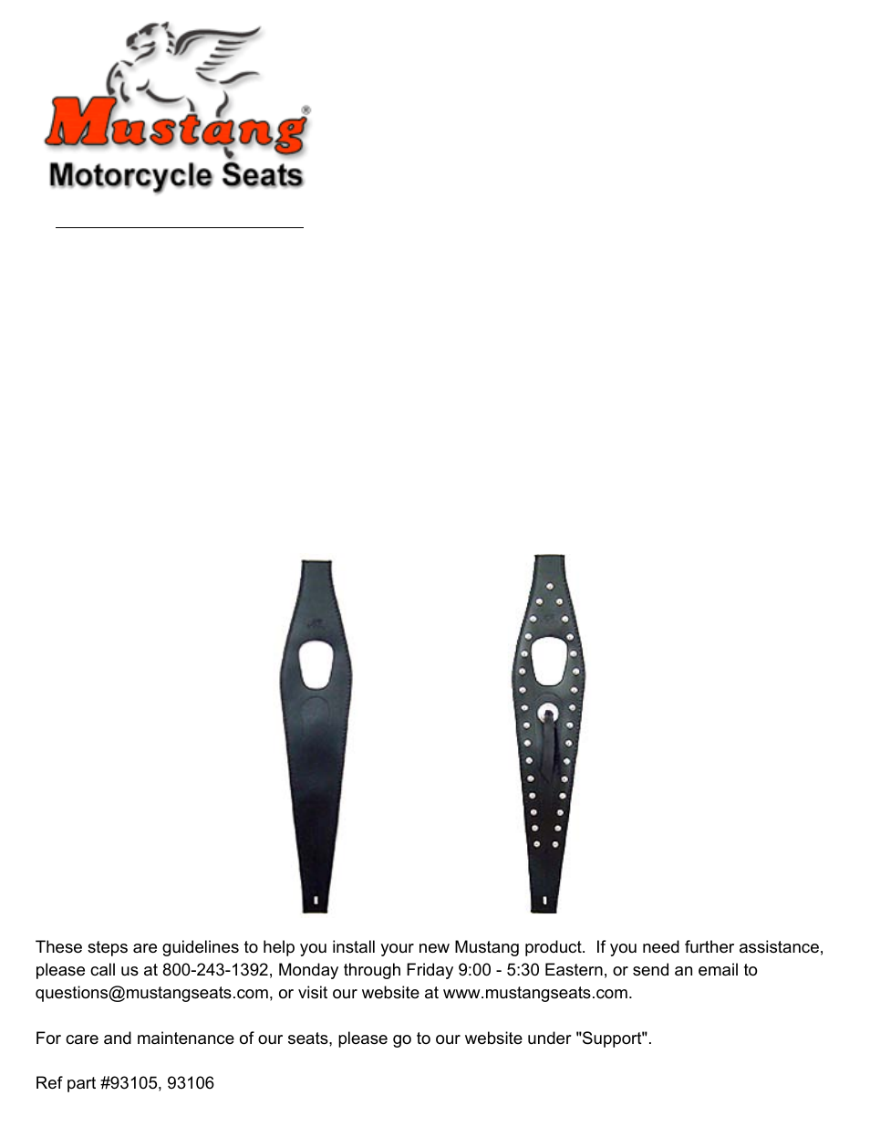 Mustang Motorcycle Seats Studded Tank Bib - Suzuki 1400 Intruder User Manual | 1 page