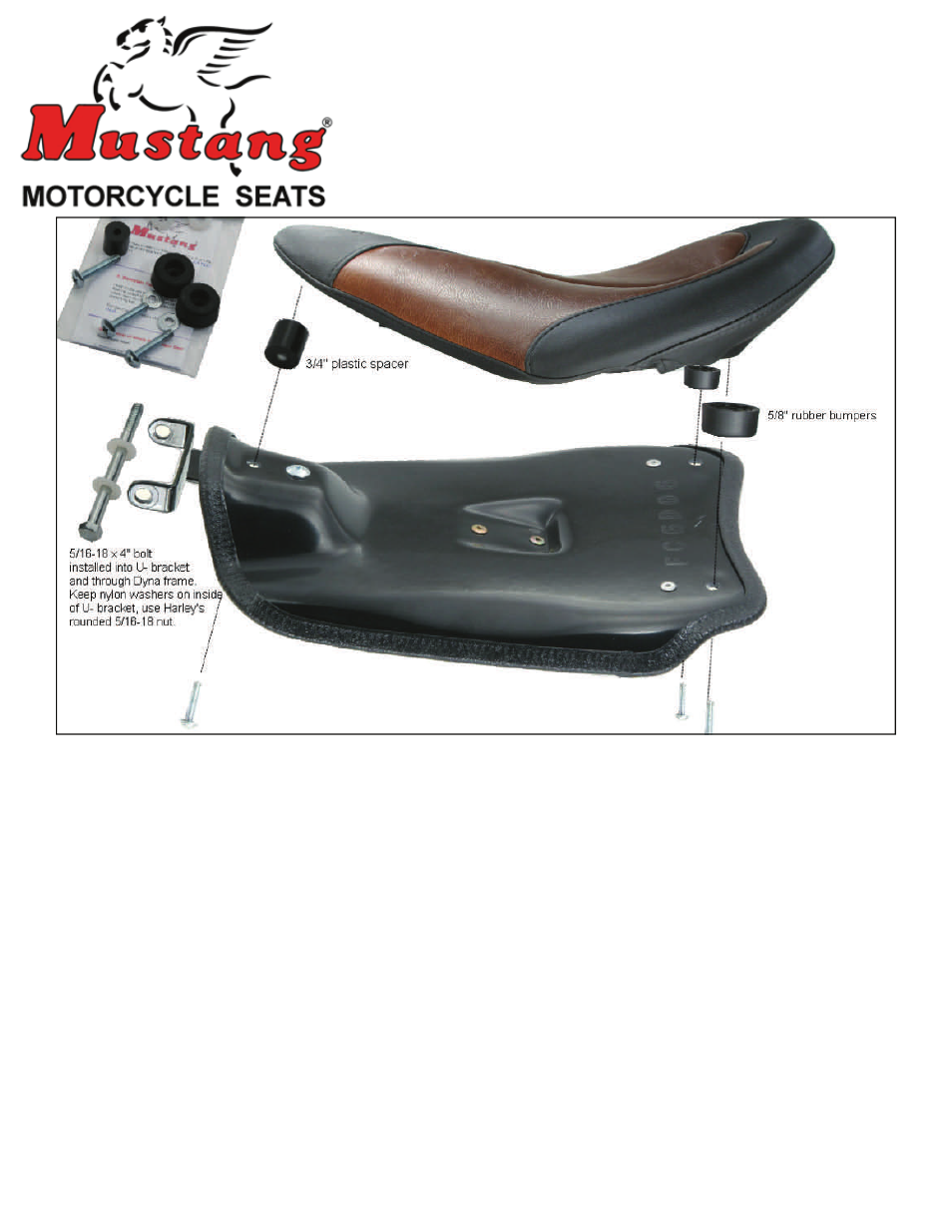 Mustang Motorcycle Seats Cyclone Frame Cover 2006-2013 Dyna User Manual | 2 pages