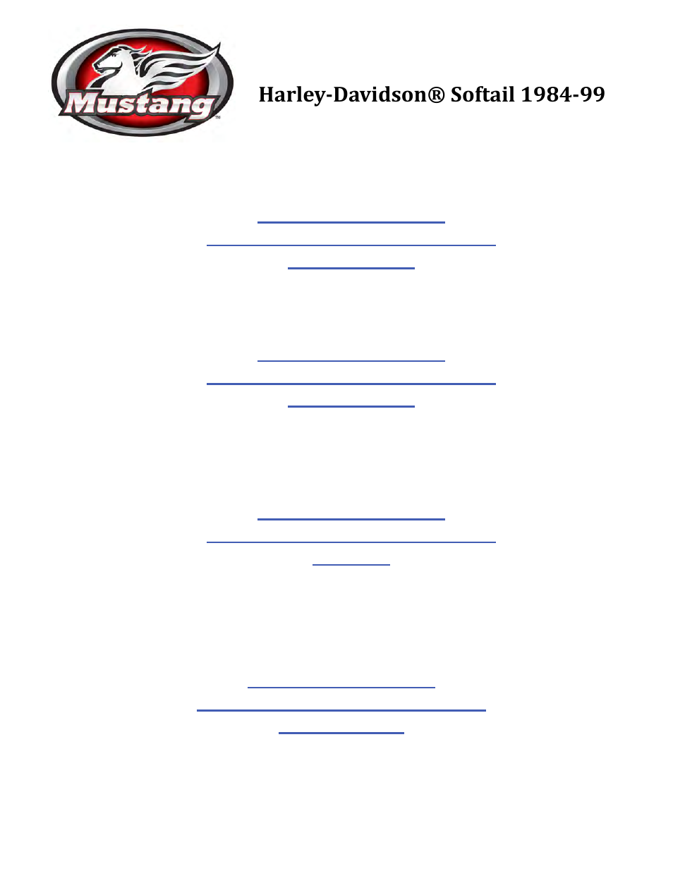 Mustang Motorcycle Seats One-Piece Deluxe DayTripper Seat - Harley-Davidson Softail User Manual | 5 pages