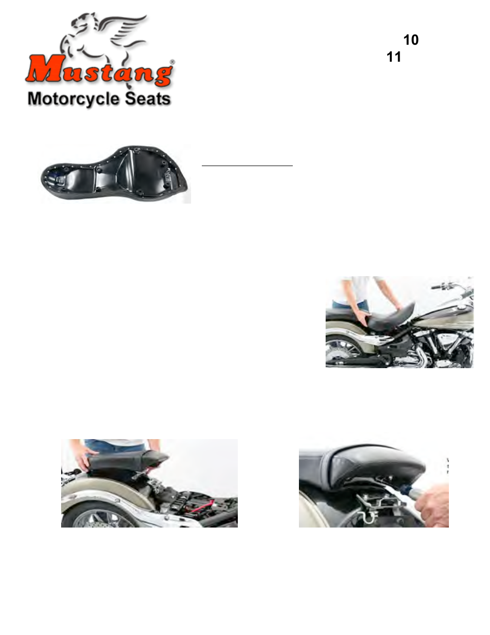 Mustang Motorcycle Seats One-Piece Deluxe DayTripper Seat - Yamaha Roadliner User Manual | 2 pages