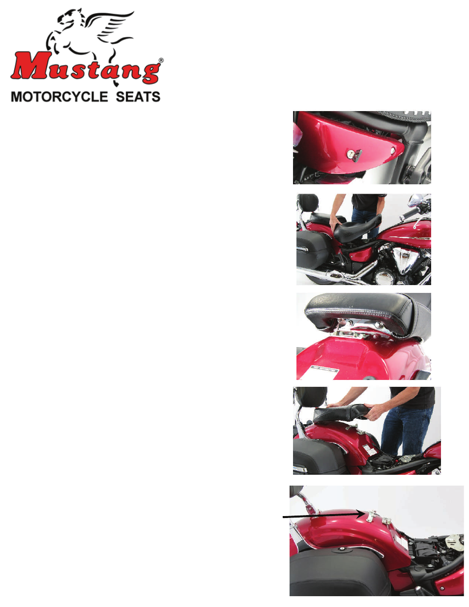 Mustang Motorcycle Seats One-Piece Deluxe DayTripper Seat - Yamaha V-Star 1300 & 1300T User Manual | 2 pages