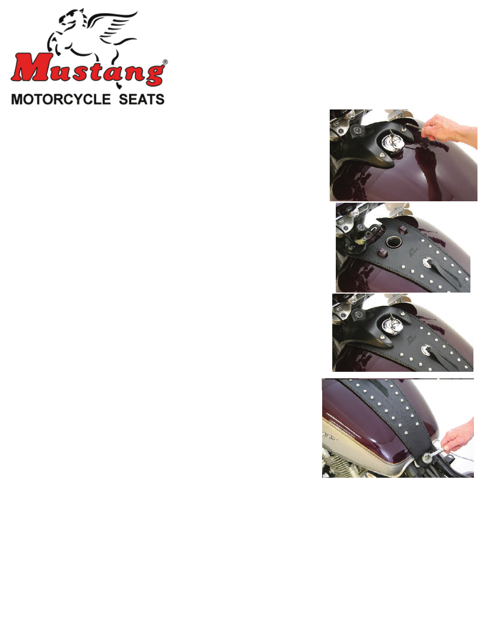 Mustang Motorcycle Seats Tank Bib, Studded with Pouch for Yamaha Venture User Manual | 1 page