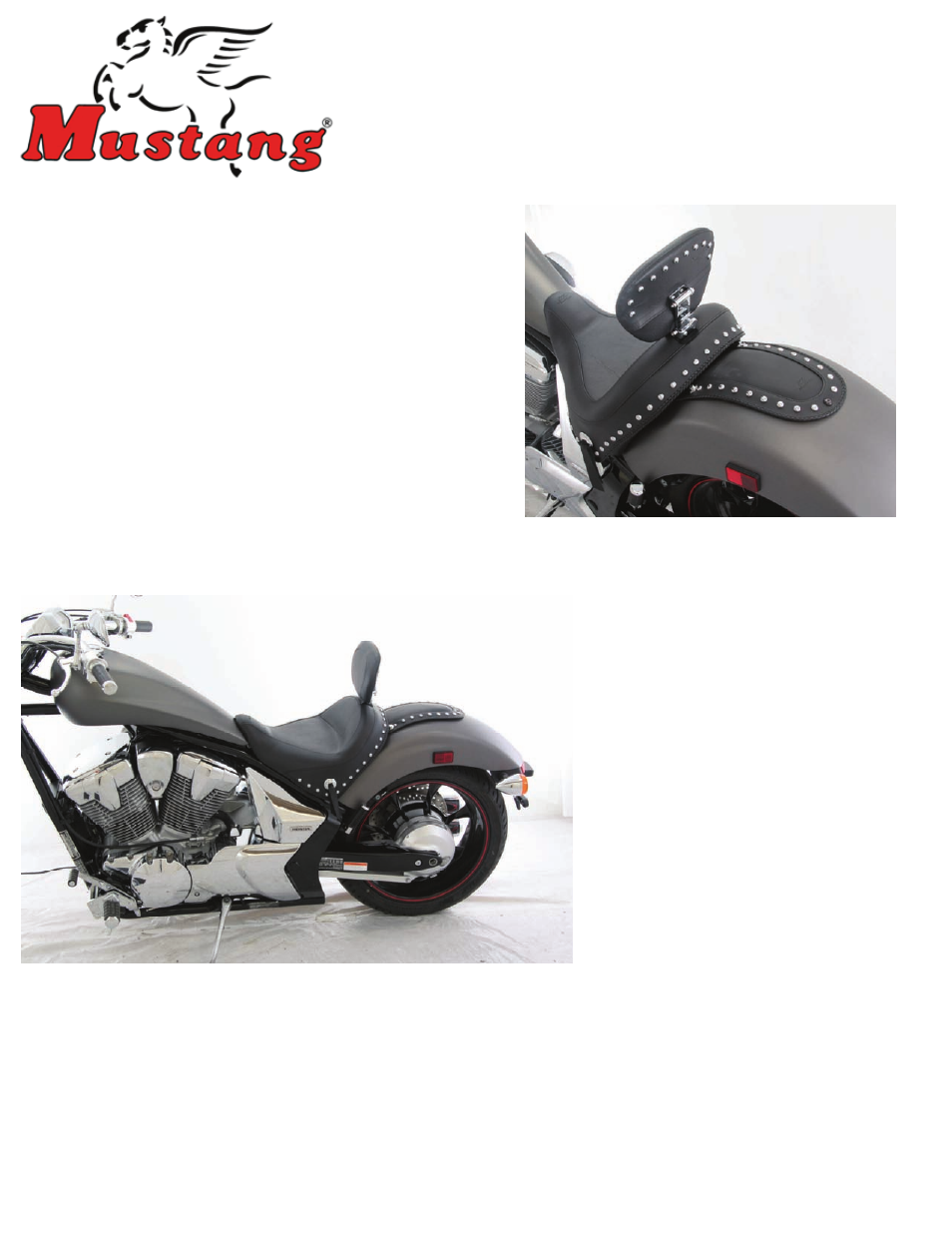 Mustang Motorcycle Seats Studded Fender Bib - Honda Fury User Manual | 1 page