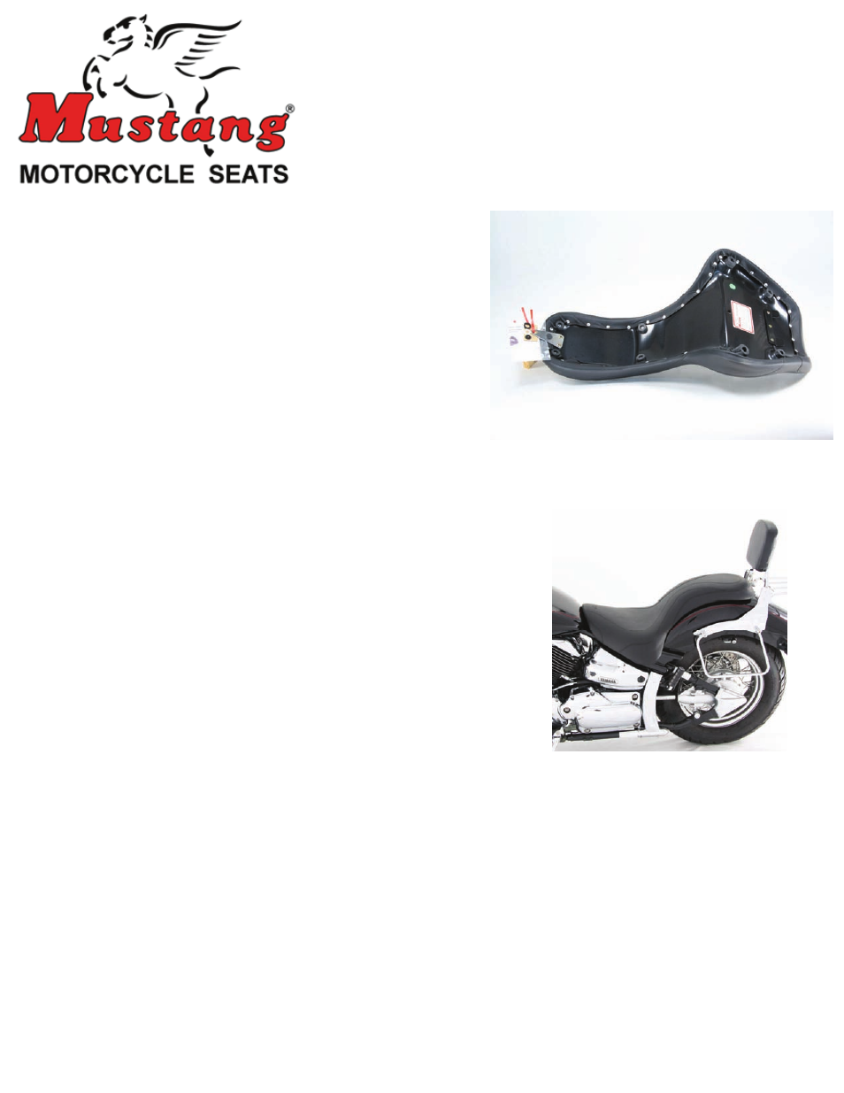 Mustang Motorcycle Seats One-Piece Deluxe DayTripper Seat - Yamaha V-STAR 1100 Silverado User Manual | 1 page