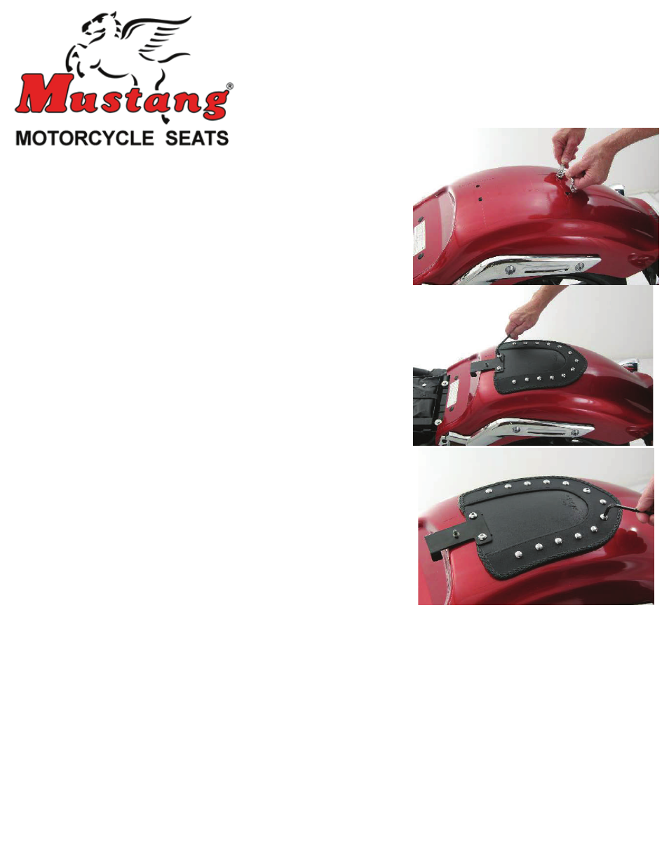 Mustang Motorcycle Seats FENDER BIB YAM STRYKER STUD User Manual | 1 page