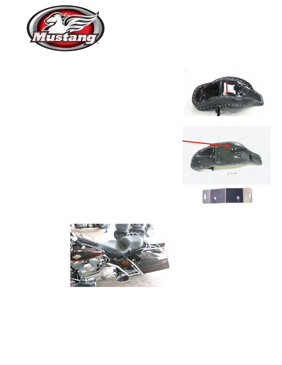 Mustang Motorcycle Seats Sport Touring One-Piece Vintage Seat - Harley-Davidson FLT User Manual | 1 page