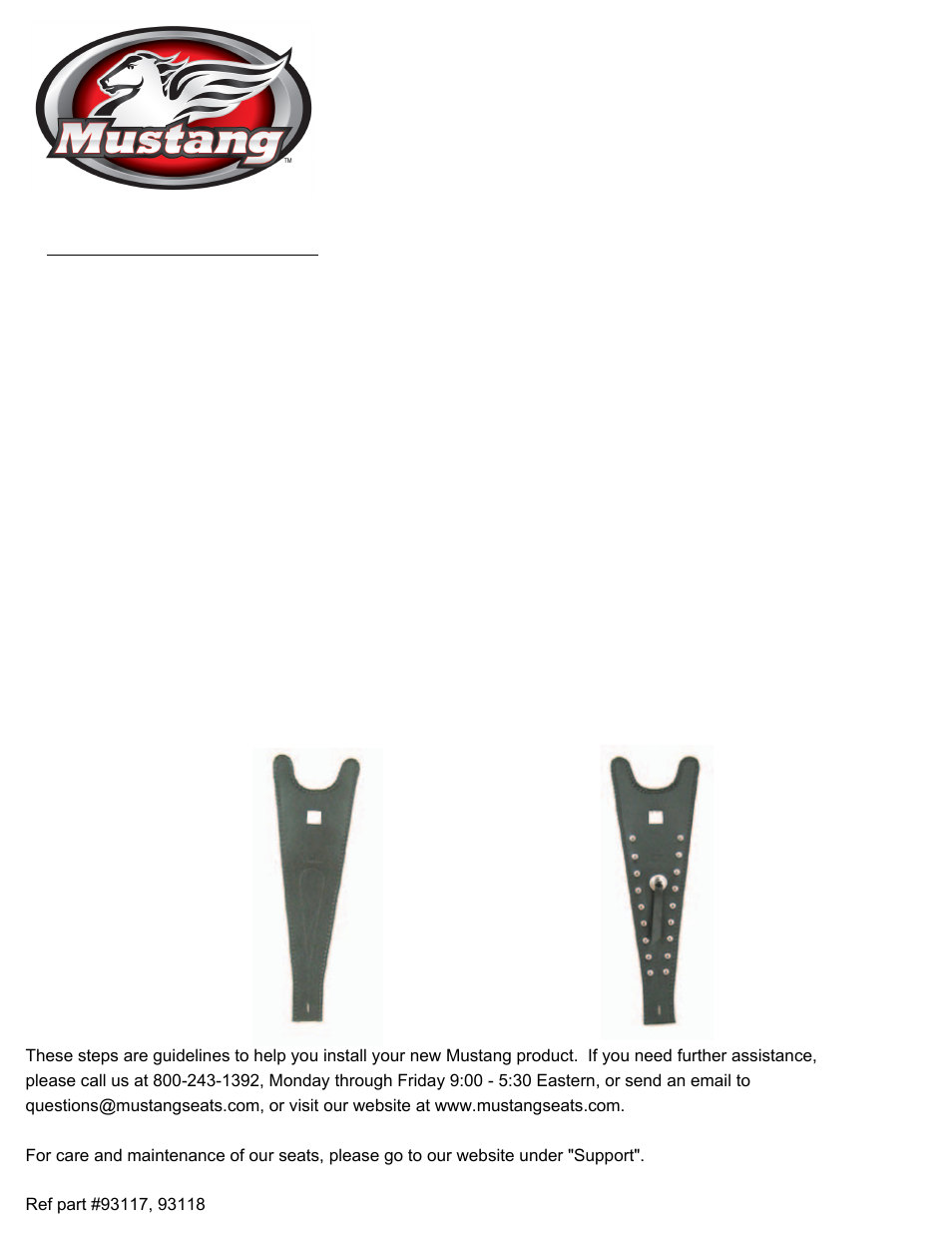 Mustang Motorcycle Seats Studded Tank Bib - Kawasaki Vulcan 800 & 800 Classic User Manual | 1 page