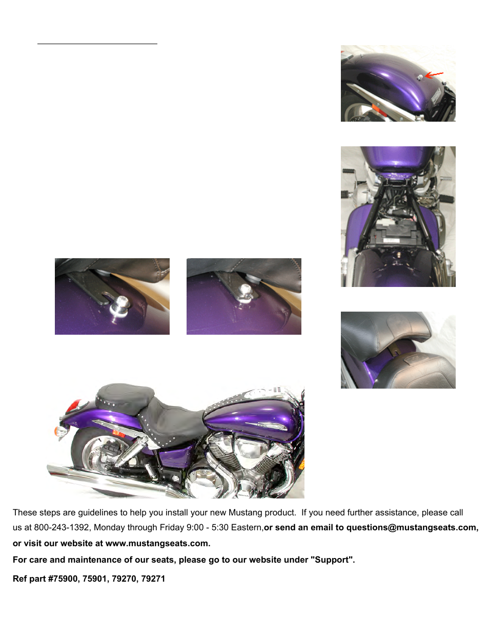 Mustang Motorcycle Seats Sport Touring Two-Piece Studded Seat with Driver Backrest - Honda VTX 1800C User Manual | Page 2 / 2