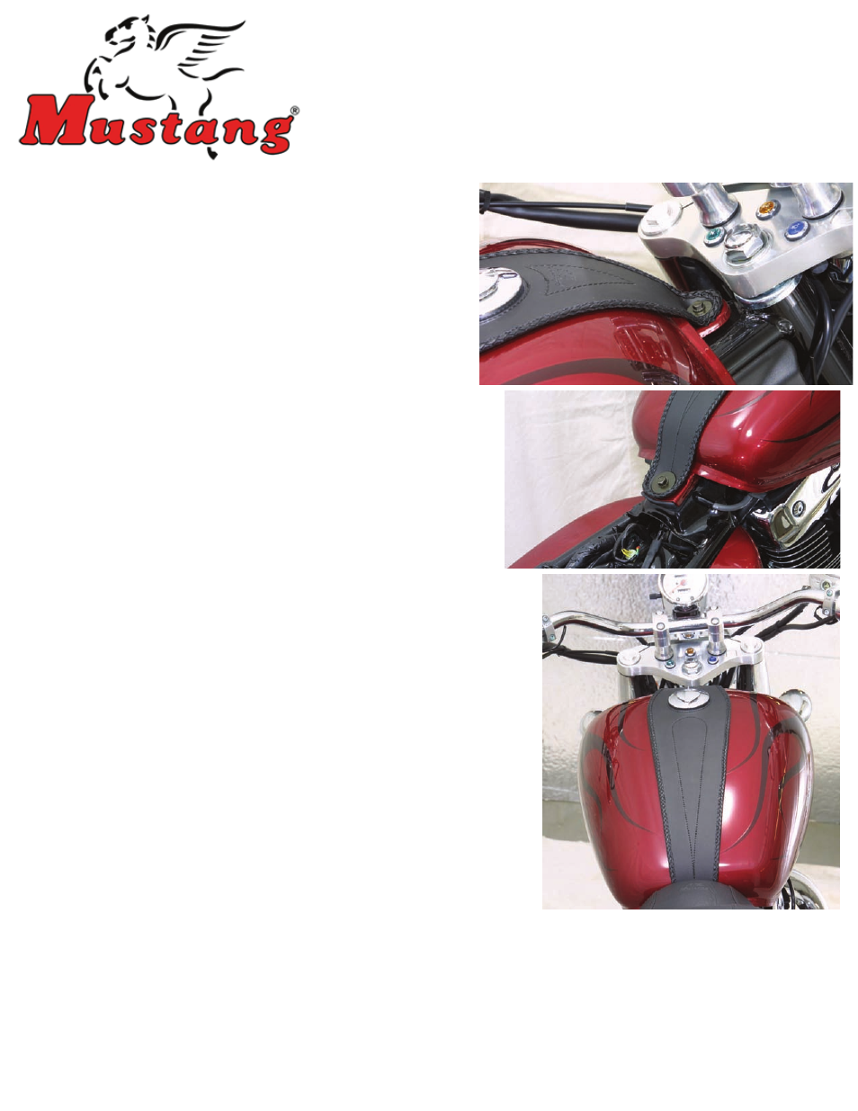 Mustang Motorcycle Seats Studded Pouch Tank Bib - Honda VT1100 ACE User Manual | 1 page