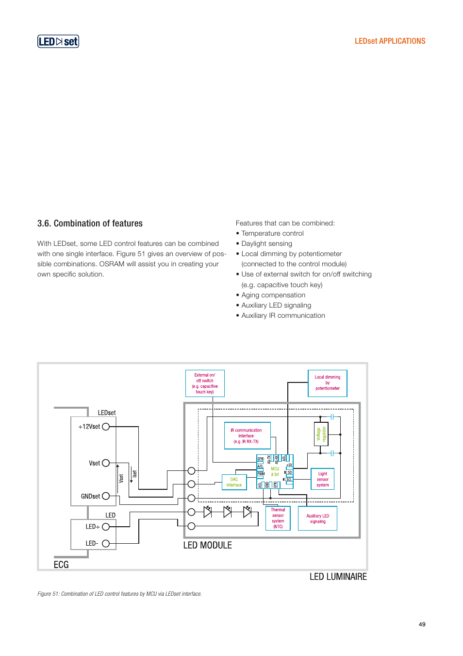 Combination of features | OSRAM OPTOTRONIC Constant current LED power supplies with 3DIM User Manual | Page 49 / 50