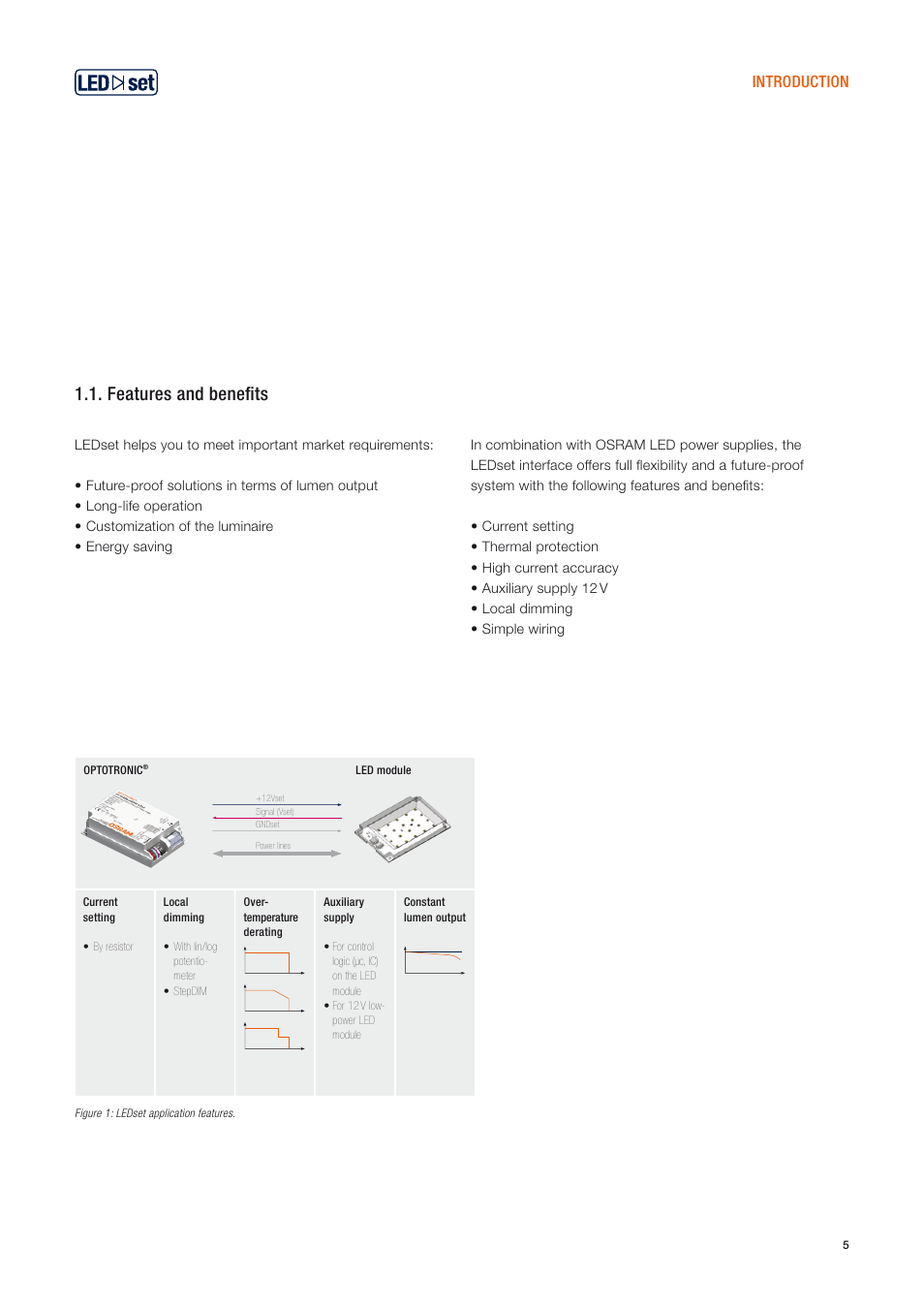 Features and benefi ts | OSRAM OPTOTRONIC Constant current LED power supplies with 3DIM User Manual | Page 5 / 50