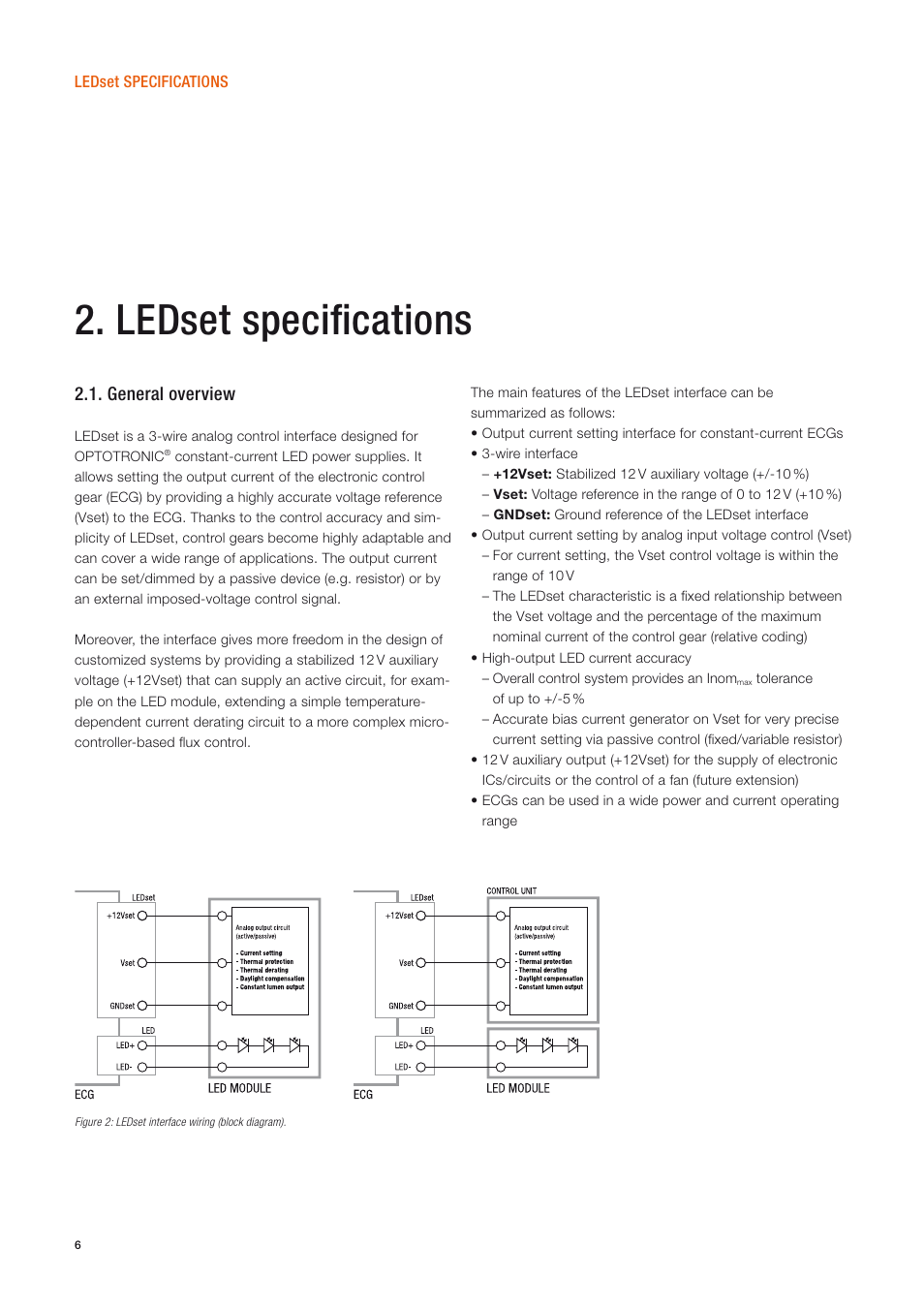 Ledset specifi cations, General overview | OSRAM OPTOTRONIC Constant current LED power supplies with 3DIM User Manual | Page 6 / 50