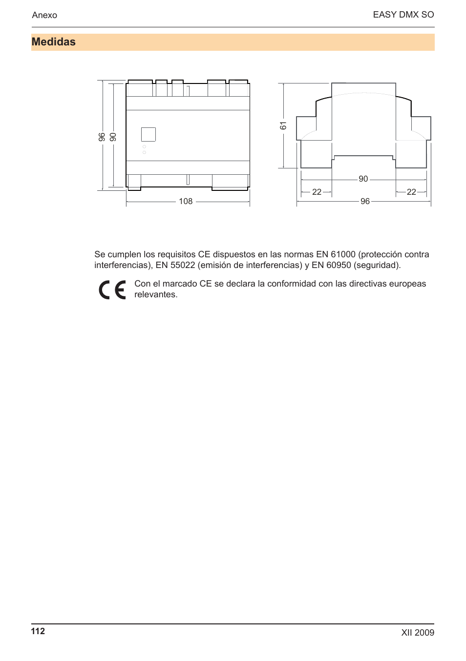 Medidas | OSRAM EASY DMX 16x4 SO User Manual | Page 112 / 114
