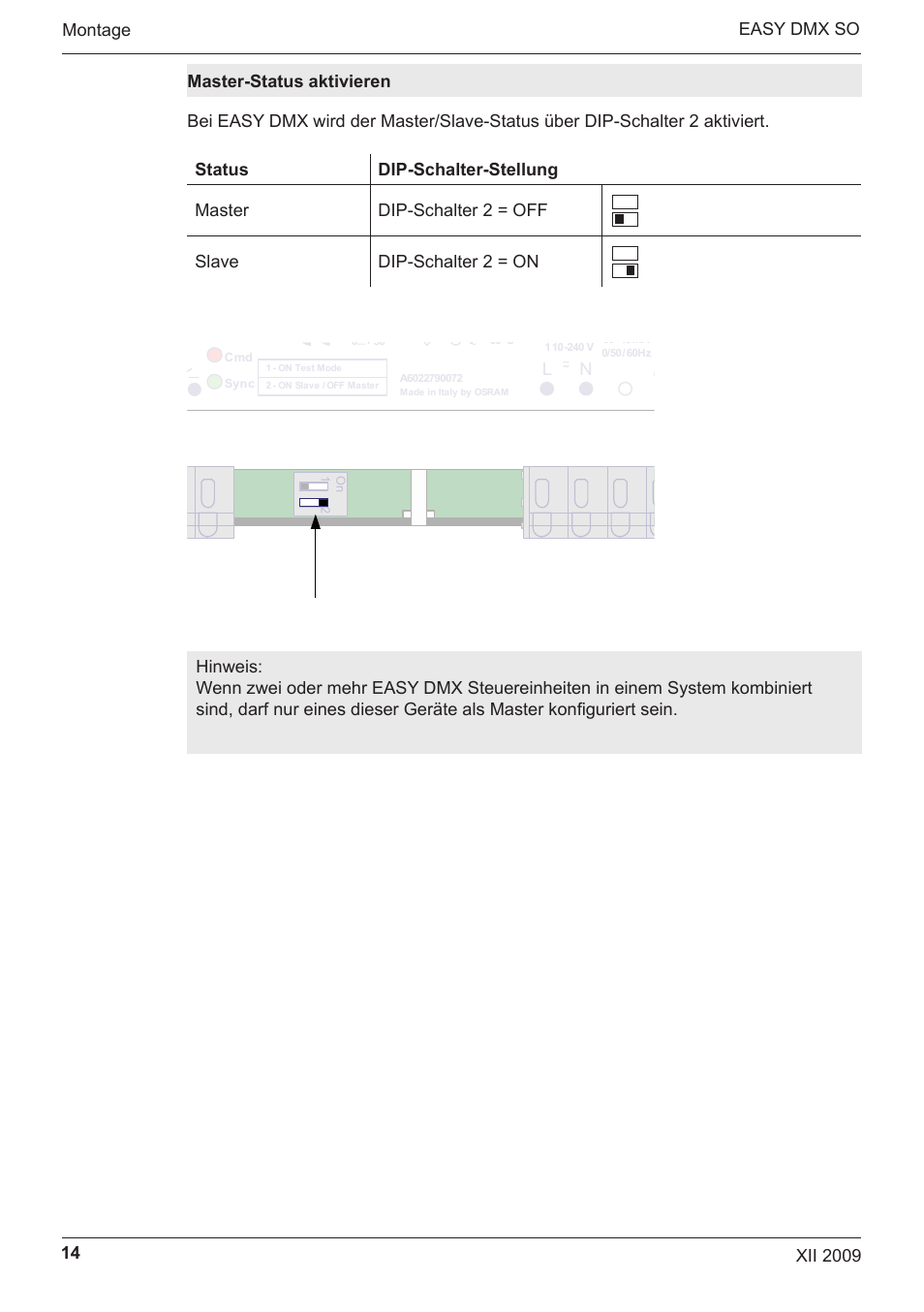 Easy dmx 16x4 so, Ln easy signal, Dmx out | Easy signal | OSRAM EASY DMX 16x4 SO User Manual | Page 14 / 114