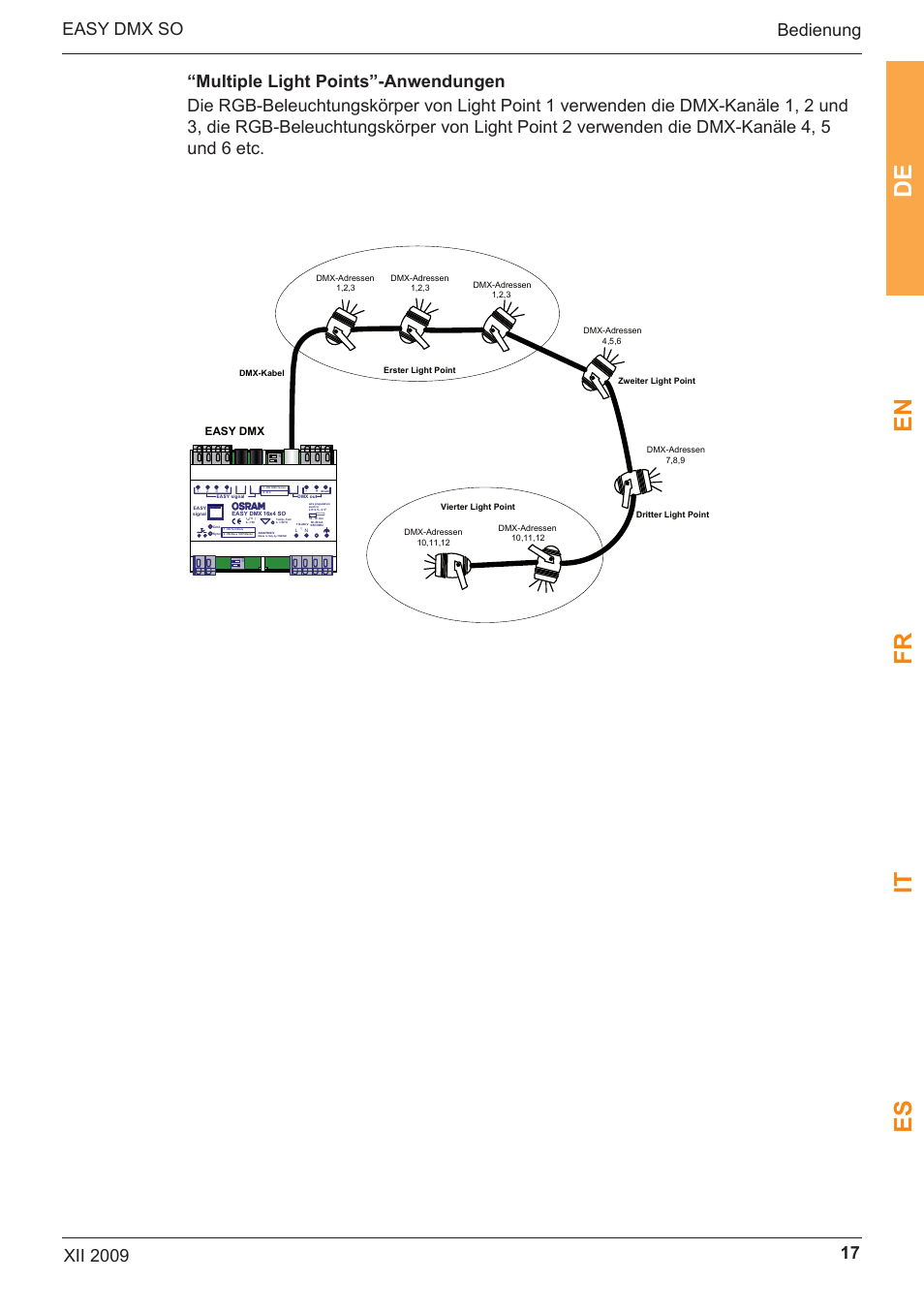 De en fr it es, Easy dmx | OSRAM EASY DMX 16x4 SO User Manual | Page 17 / 114