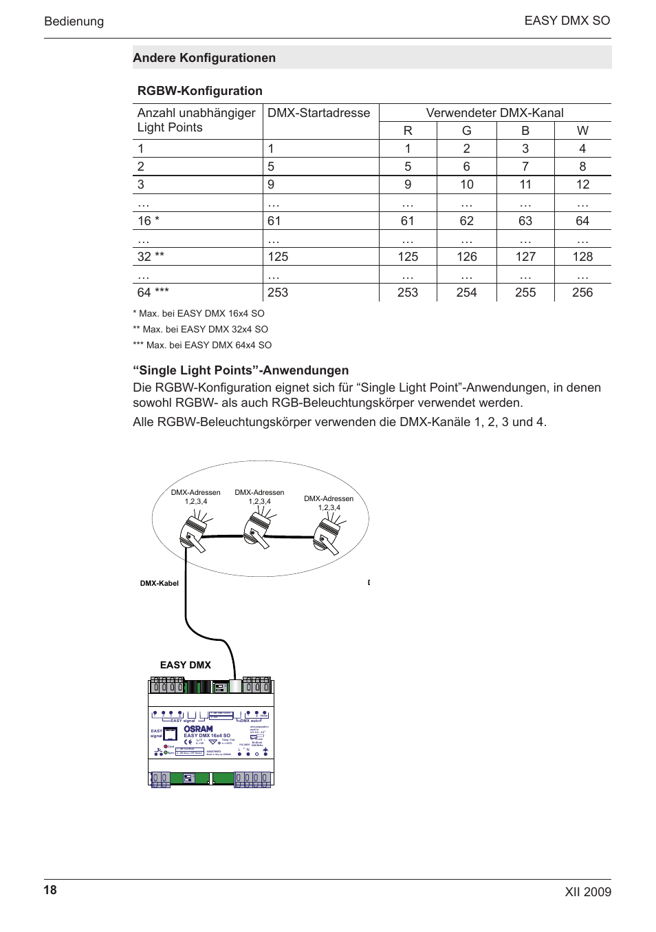 Easy dmx | OSRAM EASY DMX 16x4 SO User Manual | Page 18 / 114