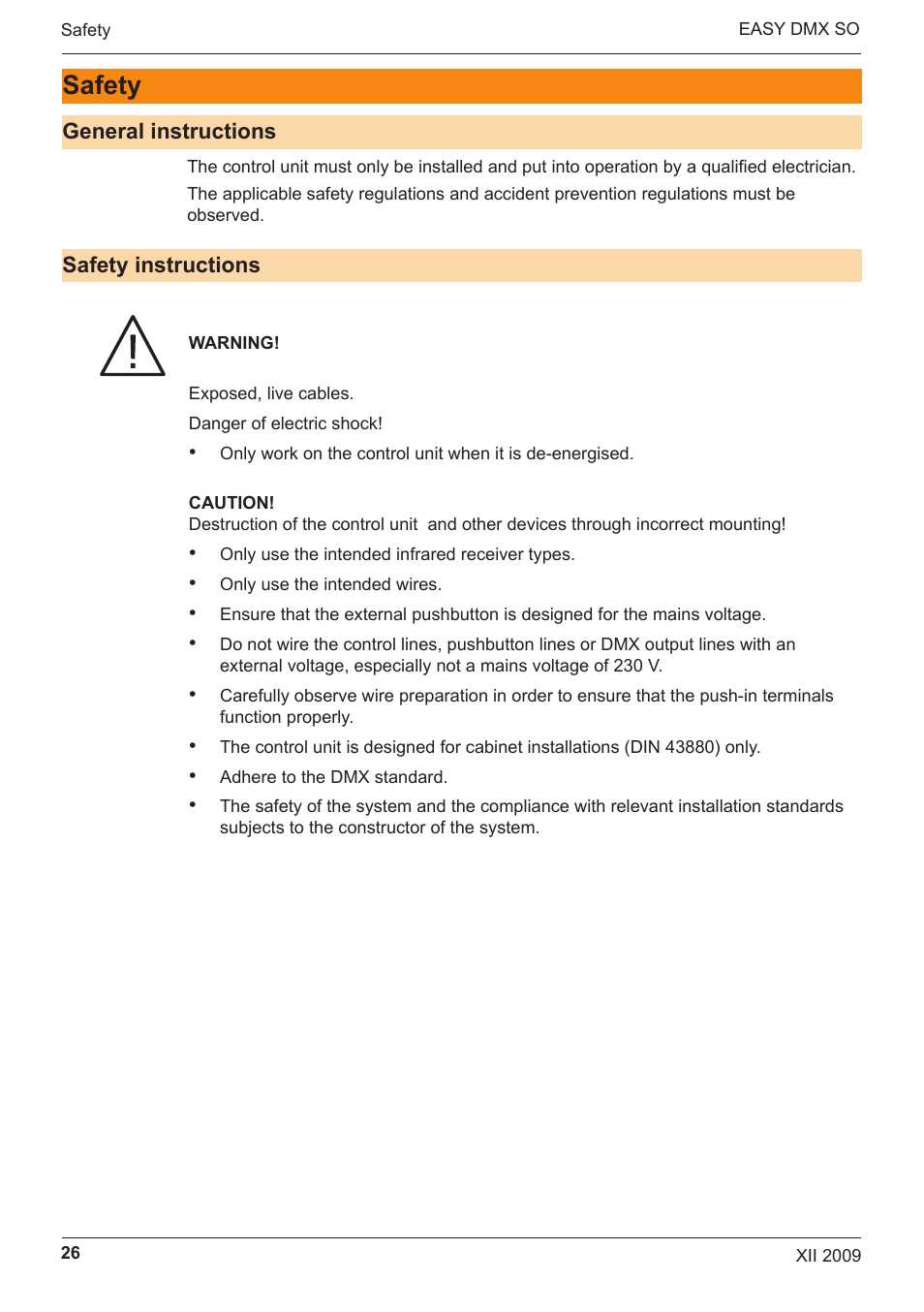 Safety | OSRAM EASY DMX 16x4 SO User Manual | Page 26 / 114