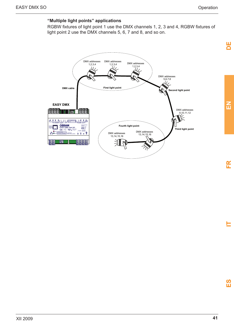 De en fr it es, Easy dmx | OSRAM EASY DMX 16x4 SO User Manual | Page 41 / 114