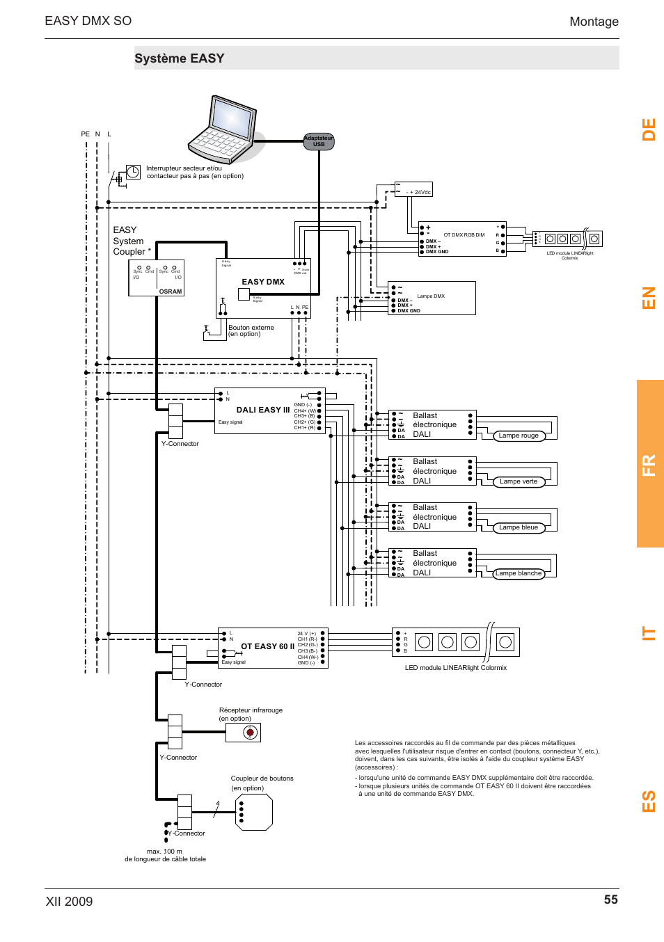 De en fr it es, Easy system coupler | OSRAM EASY DMX 16x4 SO User Manual | Page 55 / 114