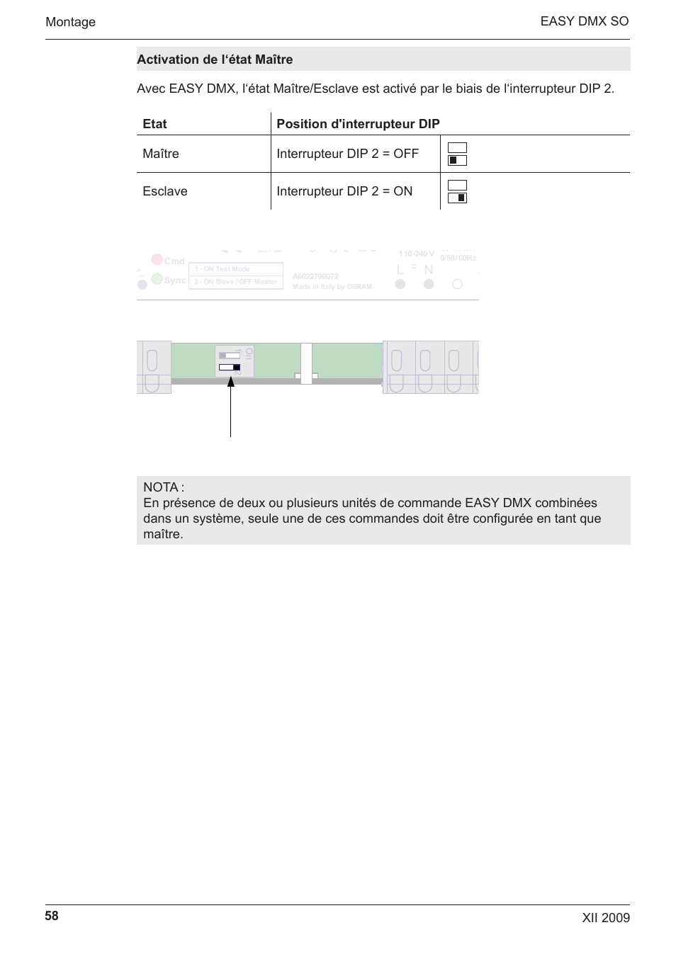 Easy dmx 16x4 so, Ln easy signal, Dmx out | Easy signal | OSRAM EASY DMX 16x4 SO User Manual | Page 58 / 114