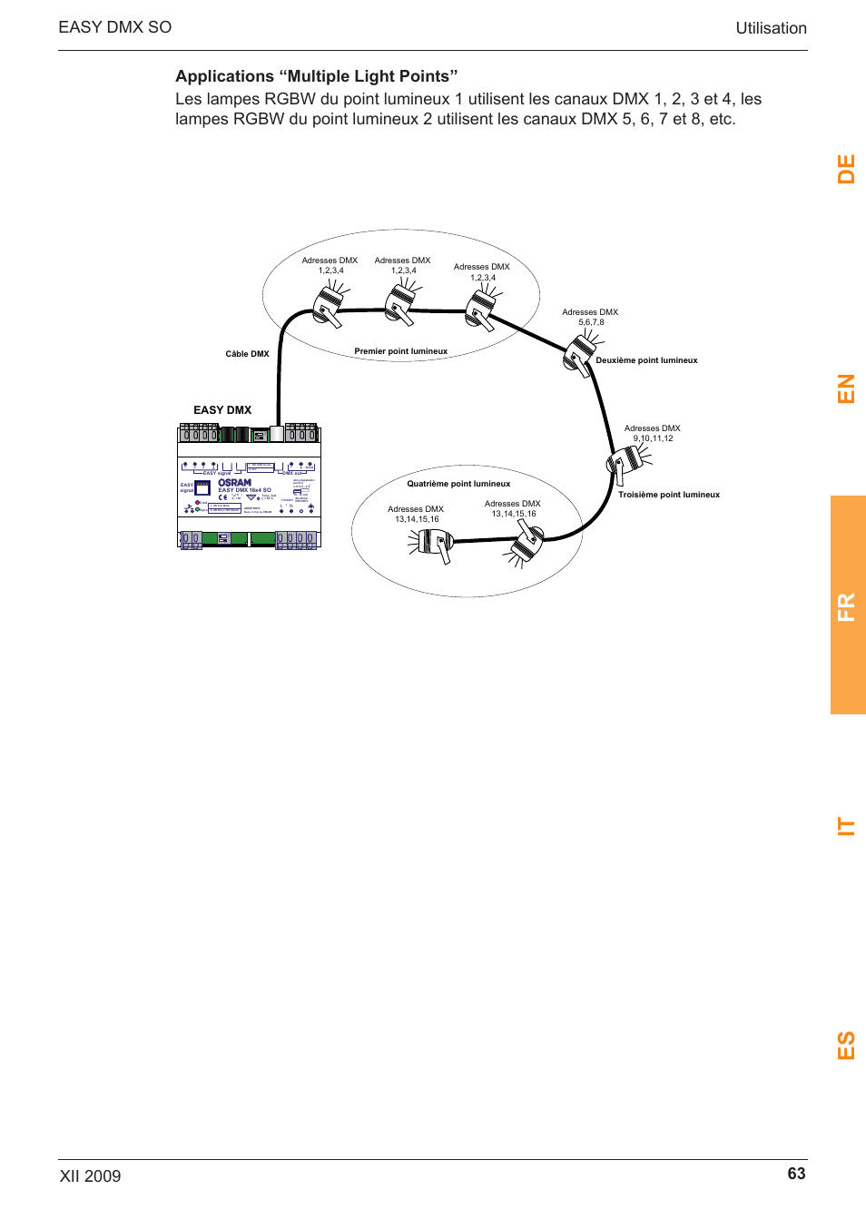 De en fr it es, Easy dmx | OSRAM EASY DMX 16x4 SO User Manual | Page 63 / 114