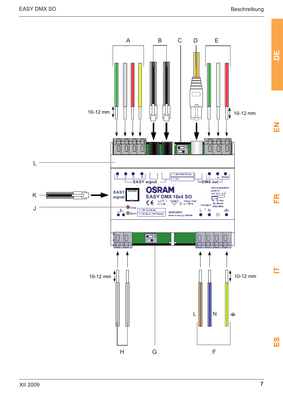 De en fr it es | OSRAM EASY DMX 16x4 SO User Manual | Page 7 / 114
