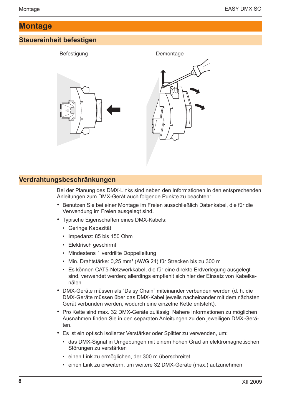Montage | OSRAM EASY DMX 16x4 SO User Manual | Page 8 / 114