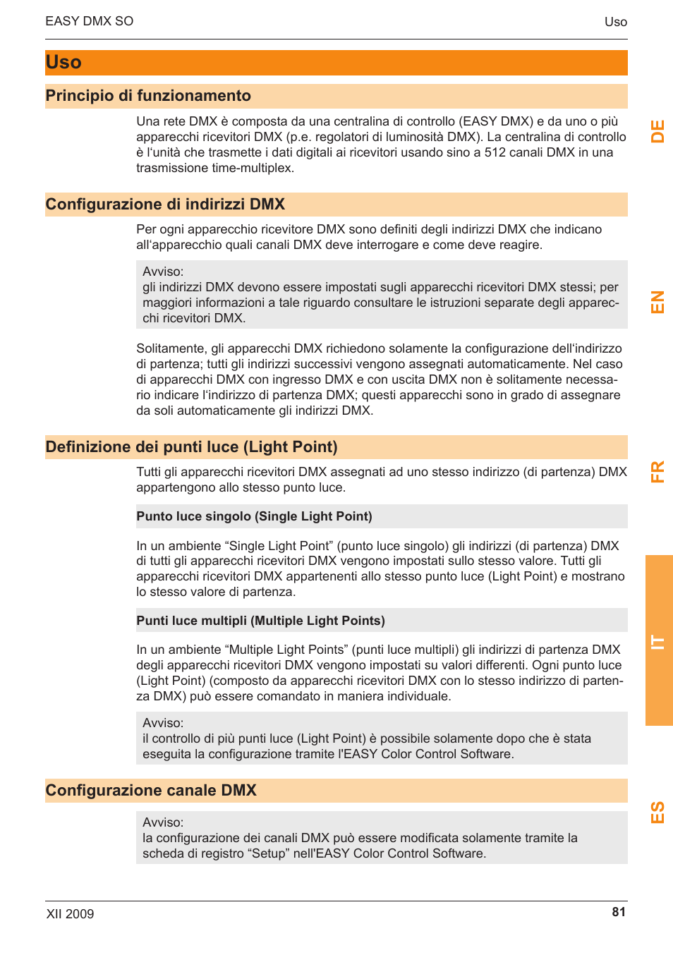 De en fr it es | OSRAM EASY DMX 16x4 SO User Manual | Page 81 / 114
