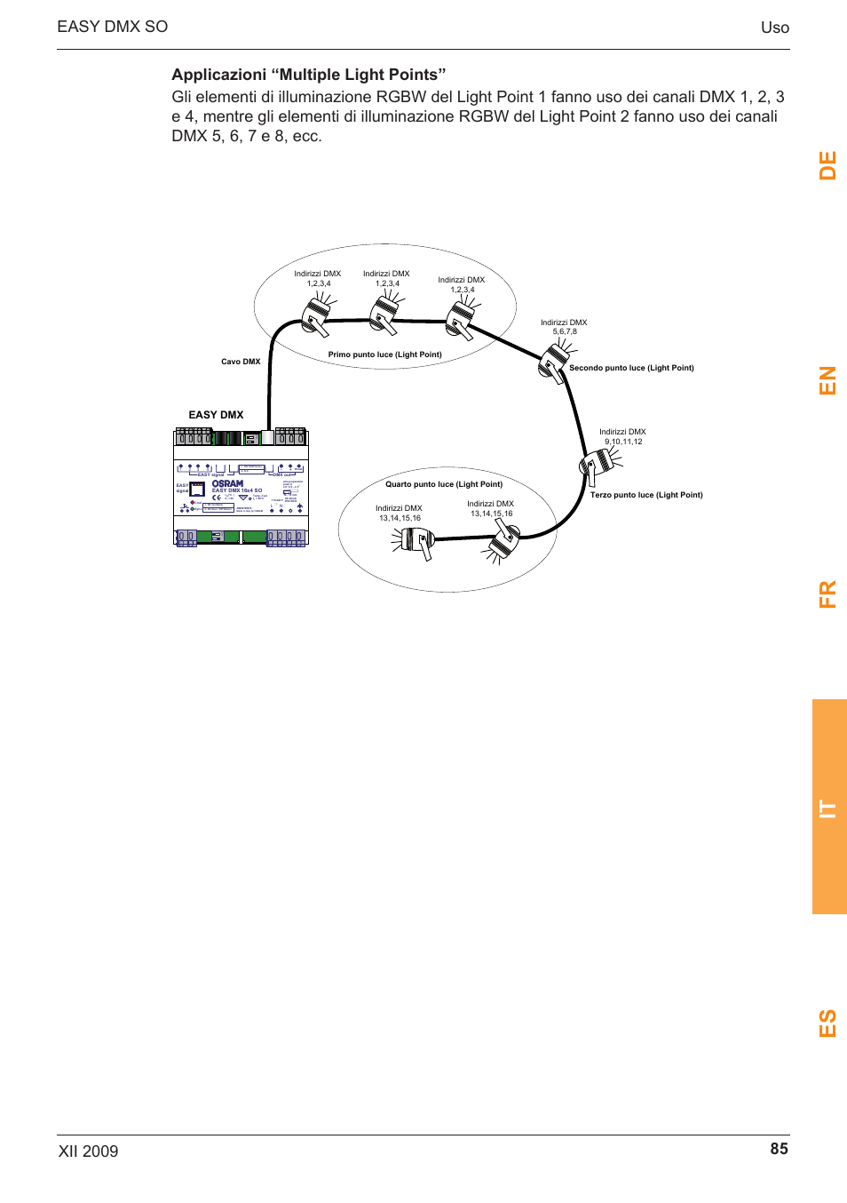 De en fr it es, Easy dmx | OSRAM EASY DMX 16x4 SO User Manual | Page 85 / 114
