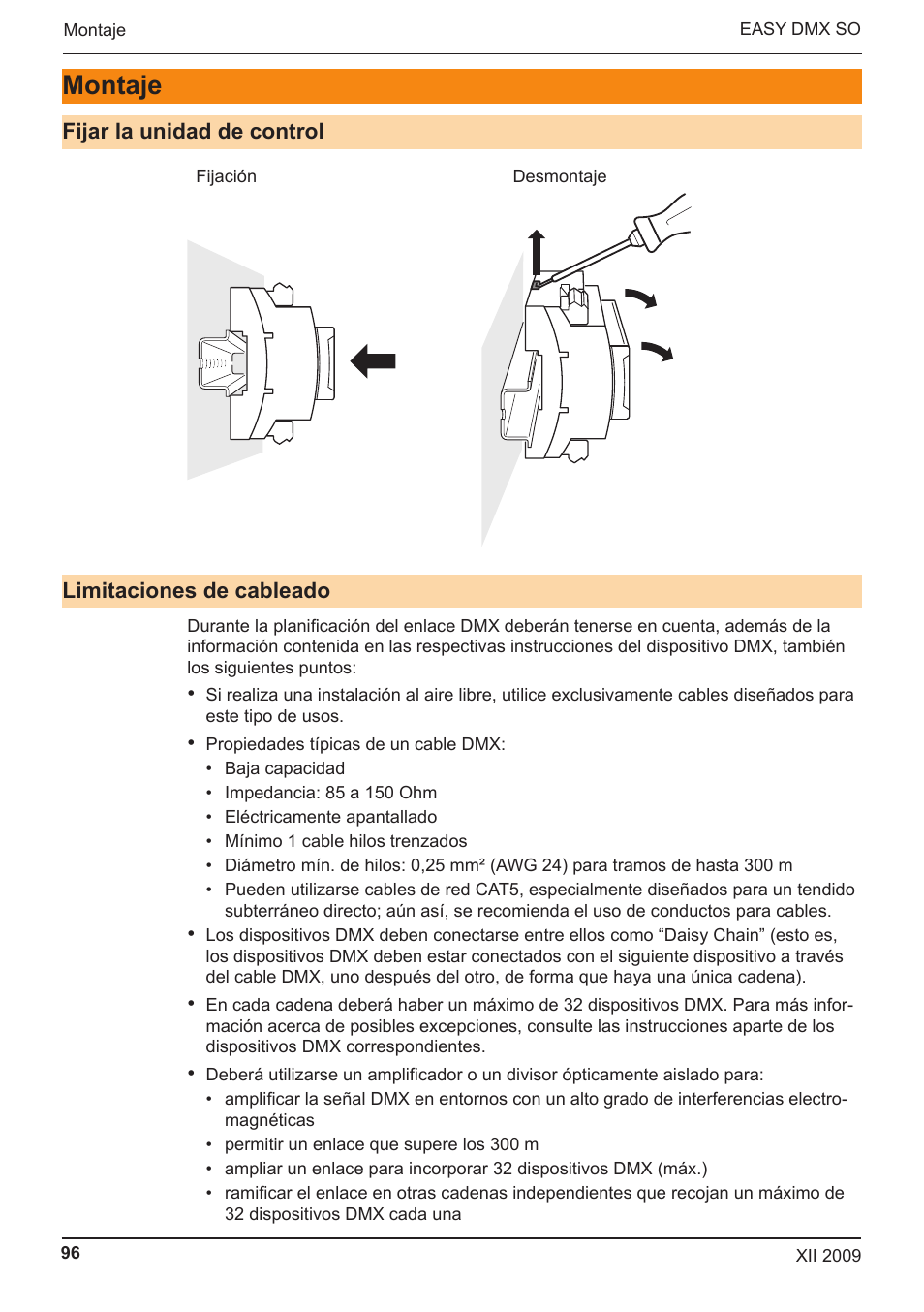 Montaje | OSRAM EASY DMX 16x4 SO User Manual | Page 96 / 114